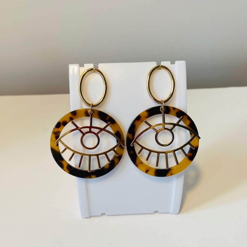 Cheetah Evileye Hoop Earrings
